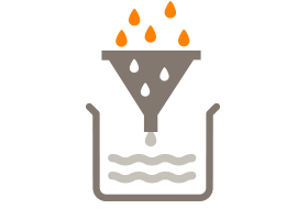 Funnel filtering liquid